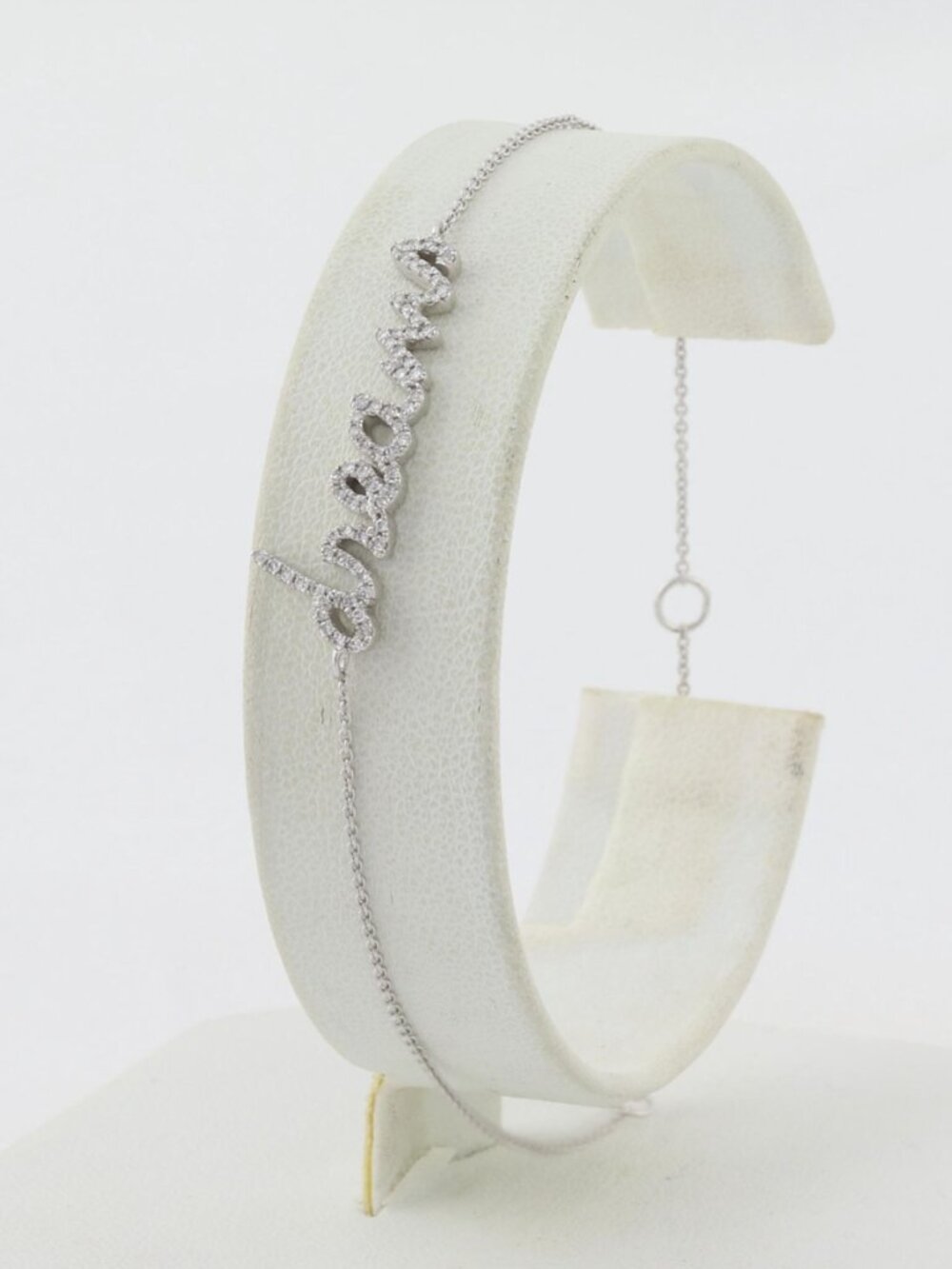 14k White Gold 1/8th carat Diamond Dreams Bracelet 7" to 8" - Picture 3 of 7